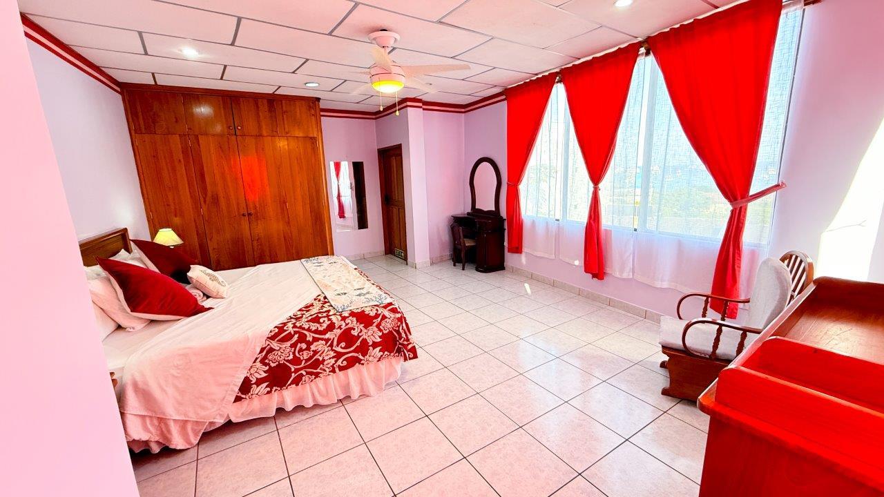 Red Master Bedroom detail